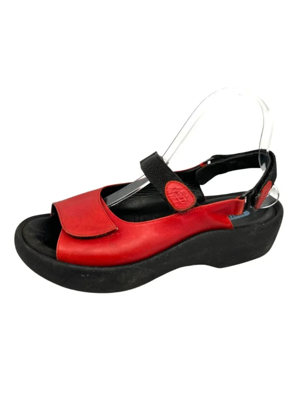 Wolky Jewel Red Leather Platform Sandals Size 40 EU 9 US Comfort Lagenlook